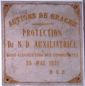 Plaque du 29 mai 1921. © C. D. A. S..