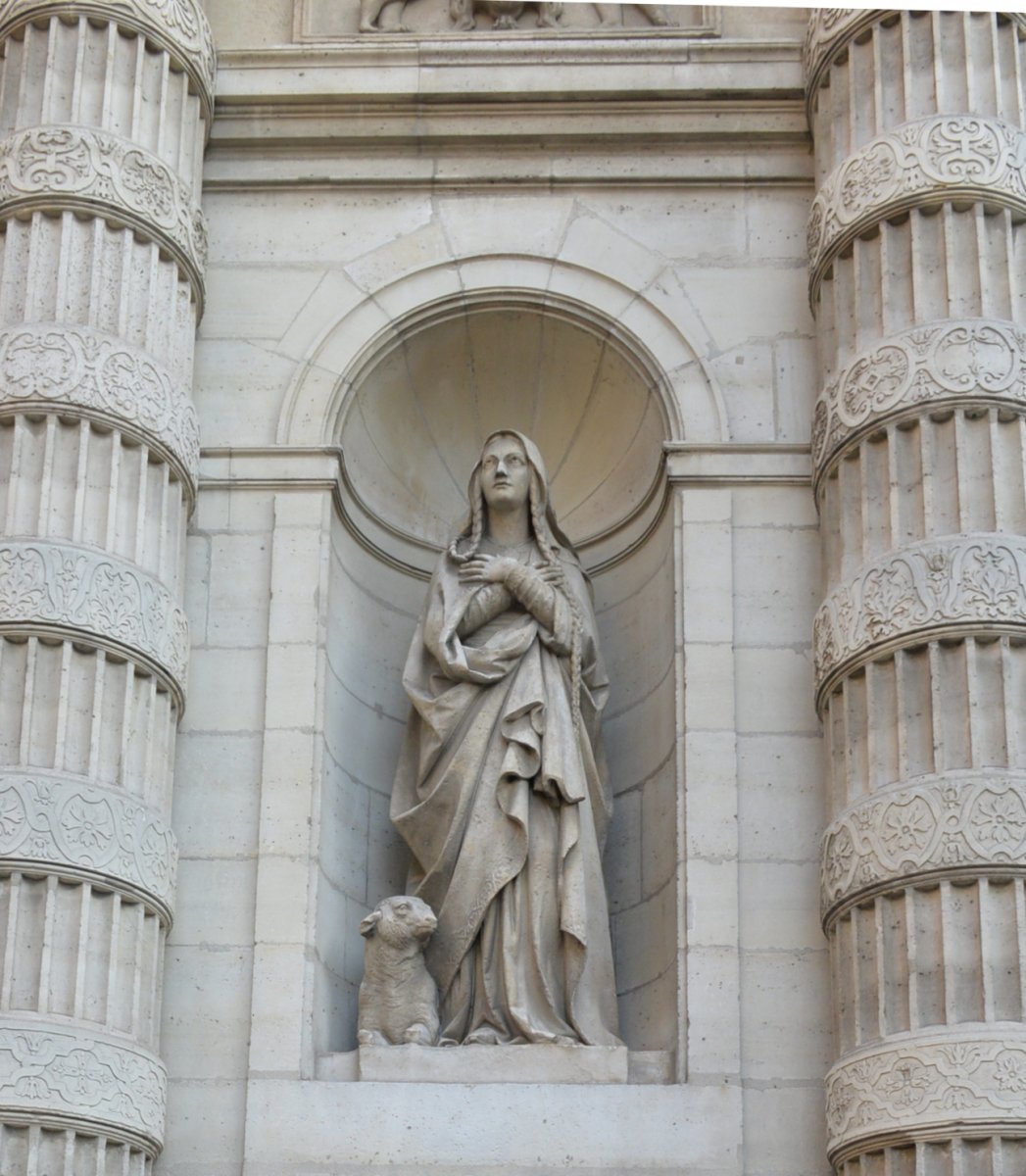 Sainte Geneviève en bergère à Saint-Étienne du Mont (5e). © Marie-Christine Bertin.