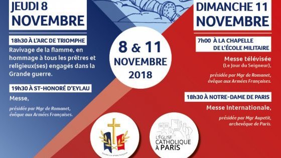 Messe pour le centenaire de la fin de la Première Guerre mondiale 