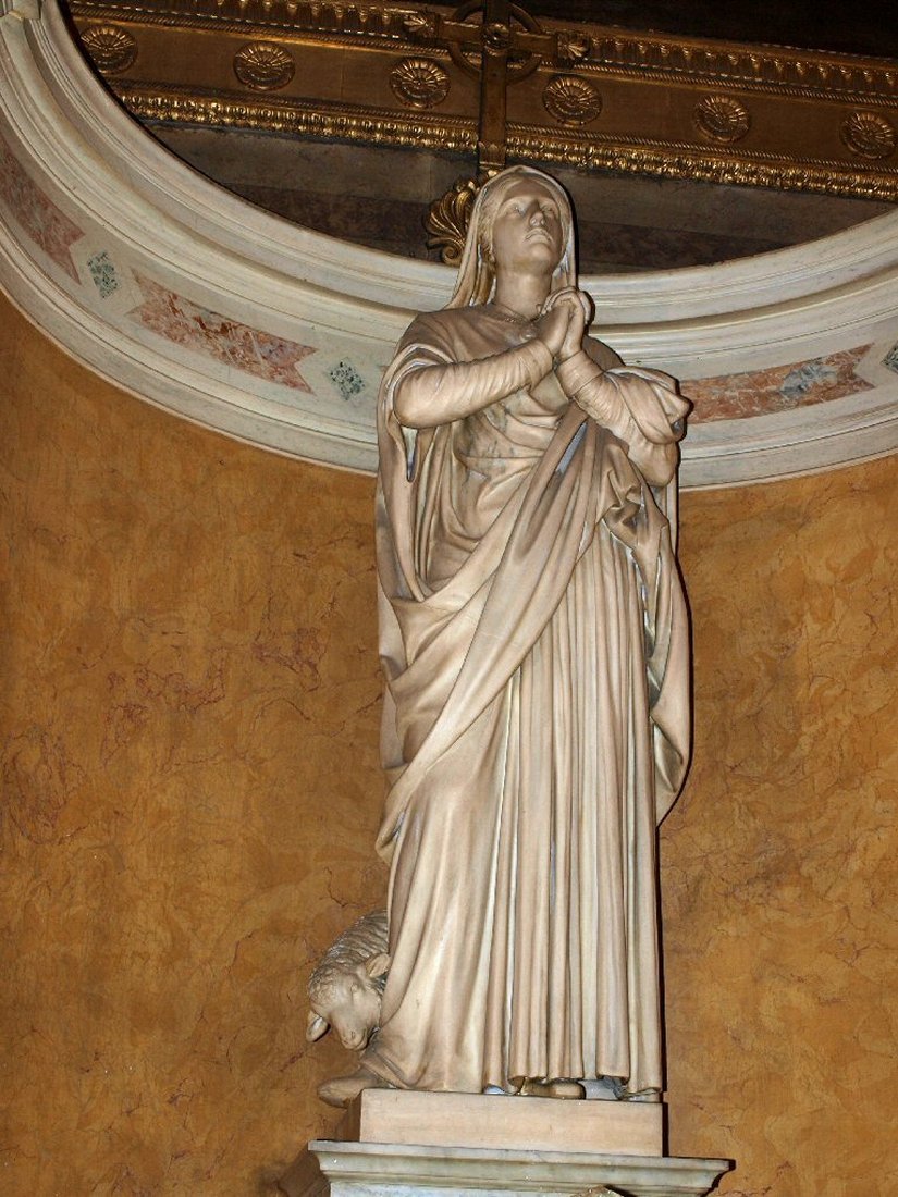 Statue de sainte Geneviève à Saint-Denys du Saint-Sacrement (3e). © C. D. A. S.