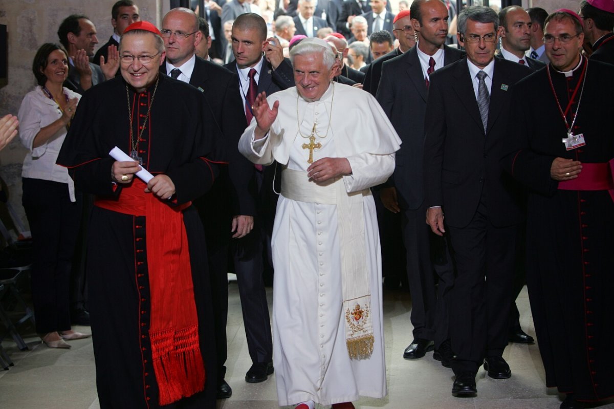 Benoît XVI au Collège des Bernardins. Reproduction interdite. © CIRIC.