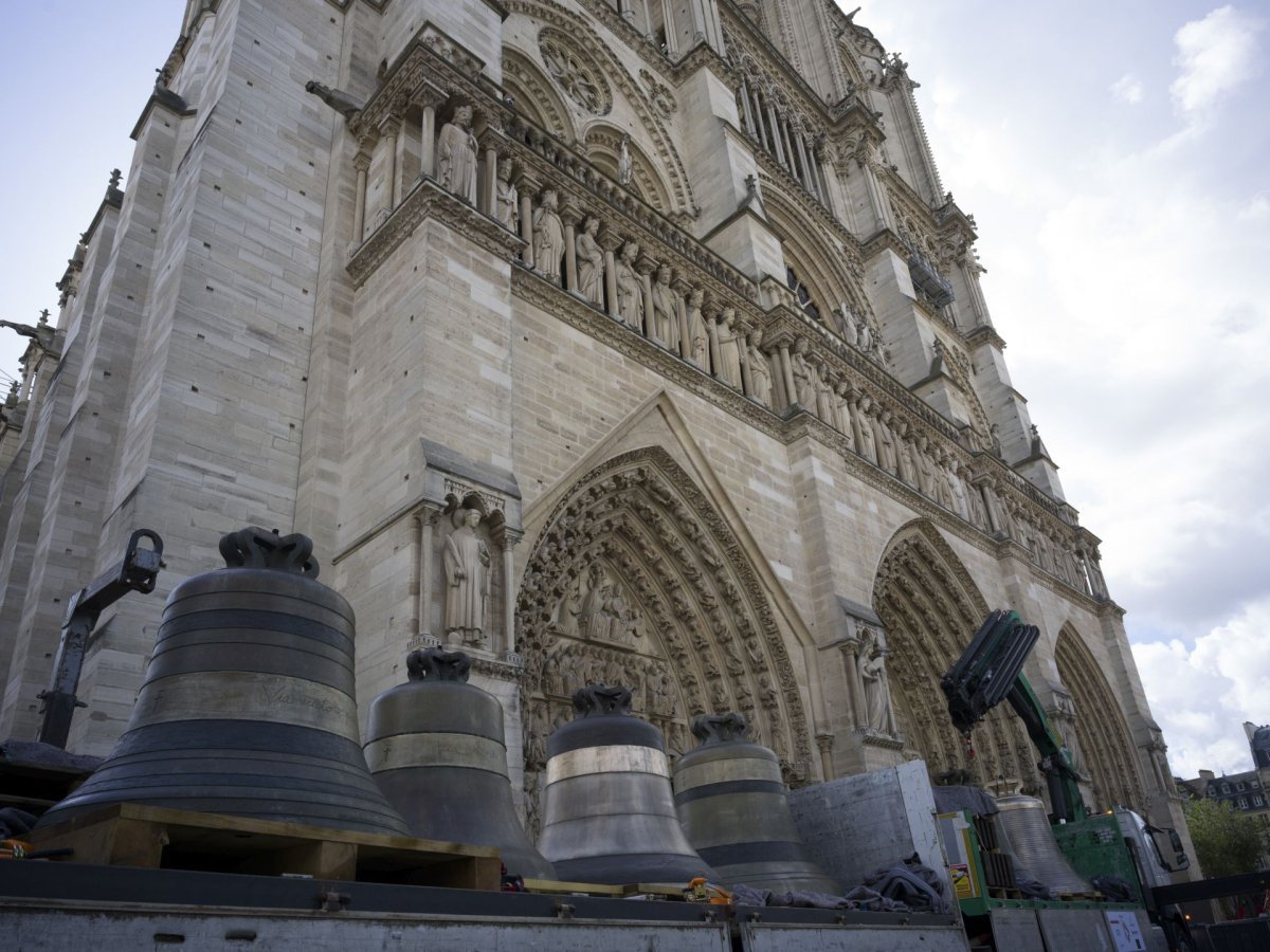 Bénédiction des cloches de retour à Notre-Dame de Paris. © David Bordes / Rebâtir Notre-Dame de Paris.