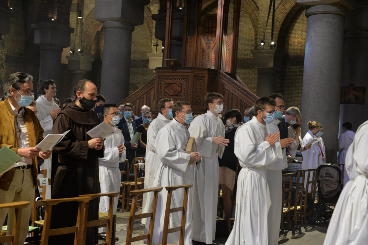 Ordinations diaconales en vue du sacerdoce 2020 à Saint-Michel (18e). © Marie-Christine Bertin / Diocèse de Paris.