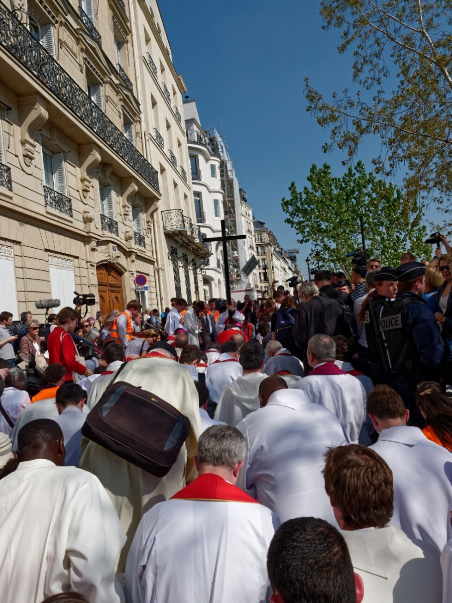 Chemin de croix de Notre-Dame de Paris. © Yannick Boschat / Diocèse de Paris.