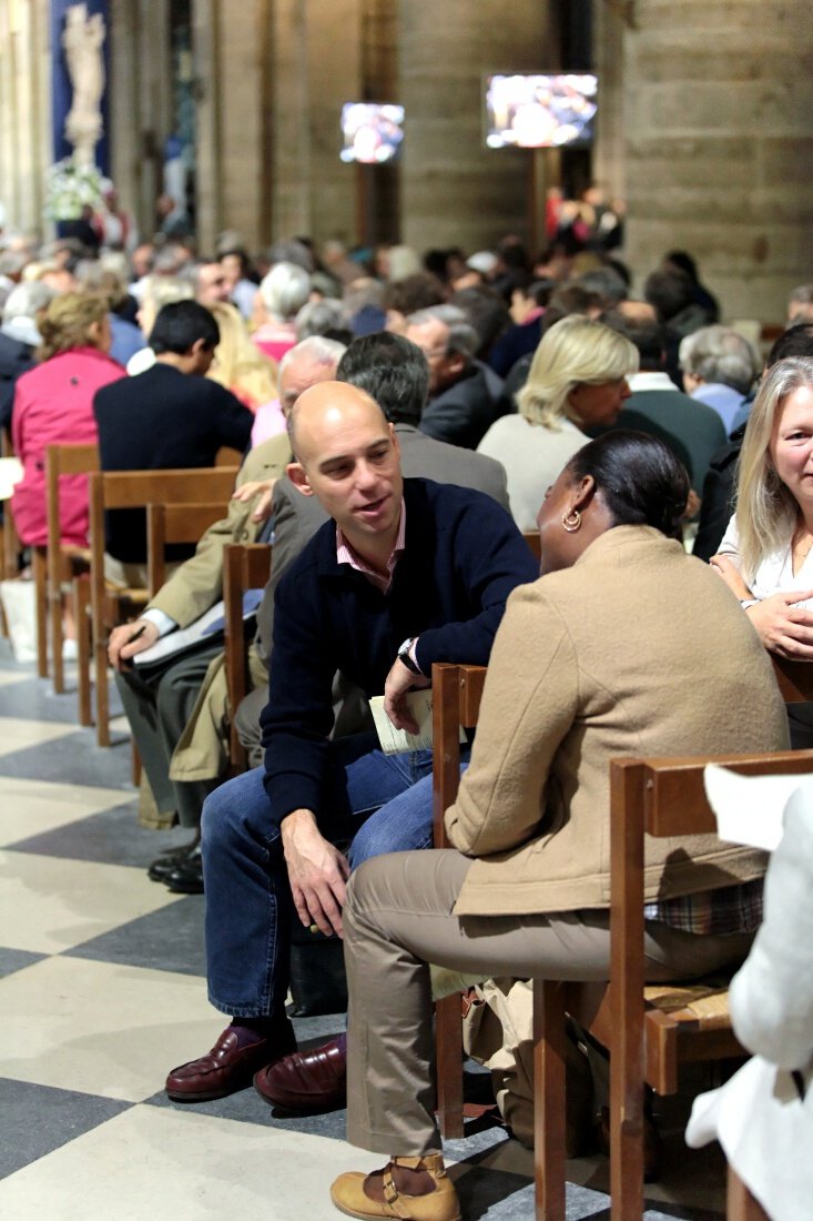 “Speed-dating” sur l'appel. © Yannick Boschat / Diocèse de Paris.