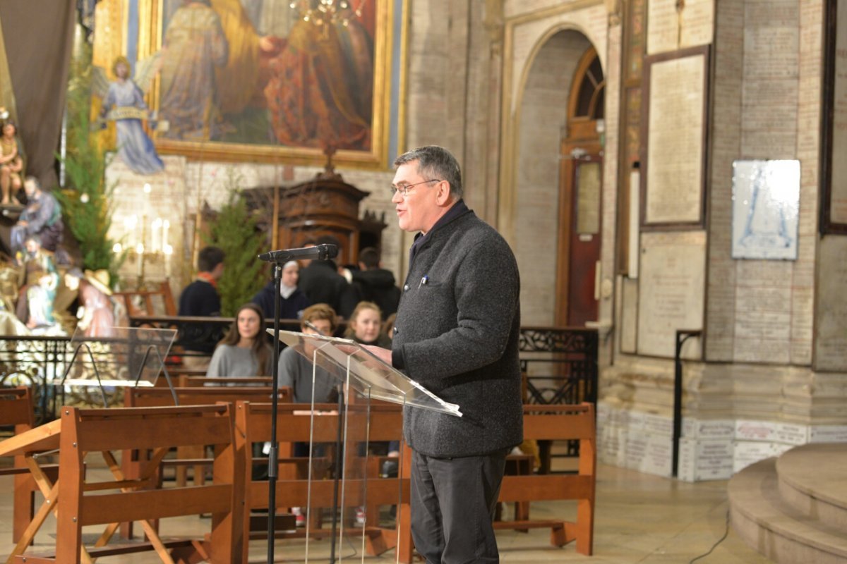 Conférence du père Nicolas Buttet à Notre-Dame des Victoires. © Marie-Christine Bertin / Diocèse de Paris.