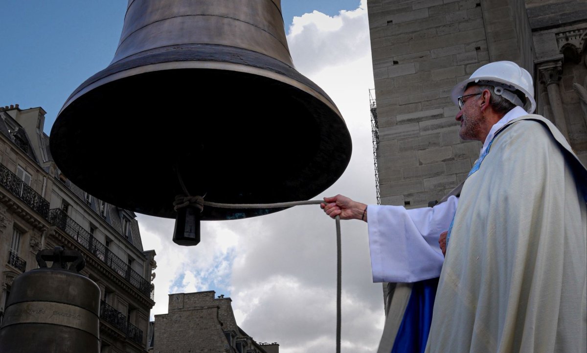 Bénédiction des cloches de retour à Notre-Dame de Paris. © Liam Hoarau / Diocèse de Paris.