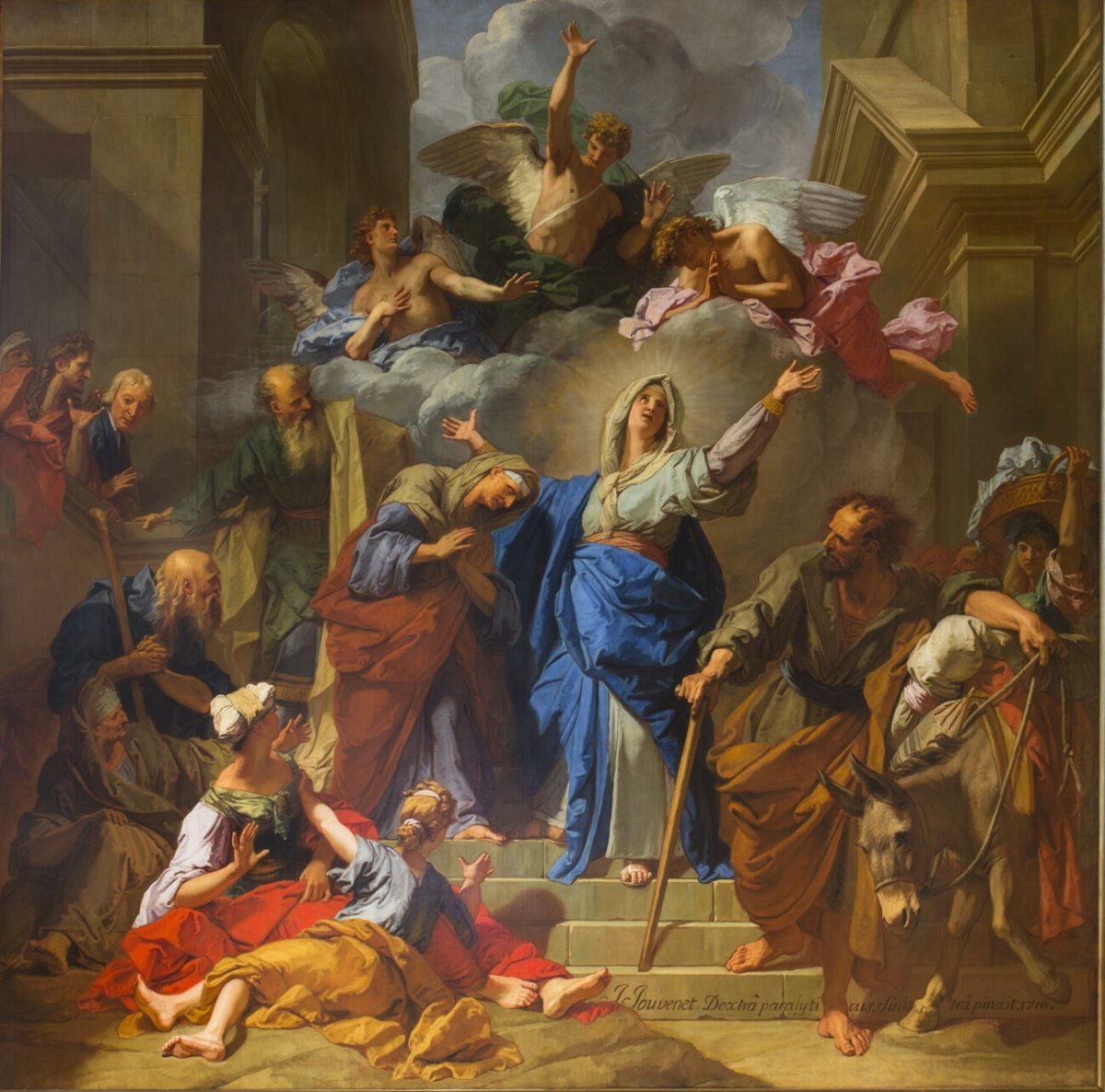 Cathédrale Notre-Dame de Paris, Paris. Jean Jouvenet, La visitation de la Vierge ou Le Magnificat, 1716, peint pour le choeur de Notre-Dame. Huile sur toile, 4,31 x 4,41 m. © Pascal Lemaître / dist. Centre des monuments nationaux.