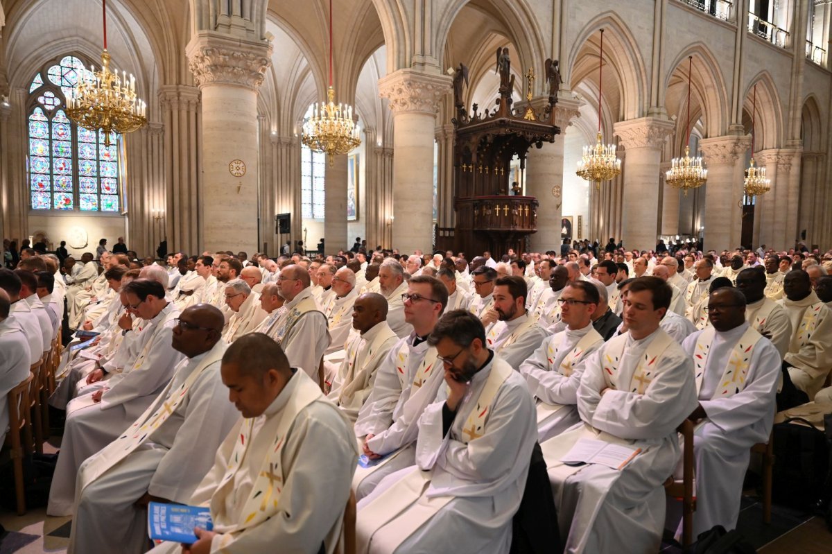 Jubilé des prêtres d'Île-de-France 2025. Messe à Notre-Dame de Paris, 4e. © Marie-Christine Bertin / Diocèse de Paris.
