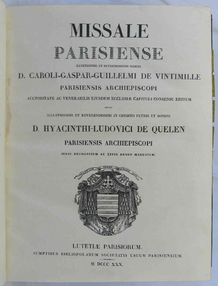 Missel parisien de 1730. 