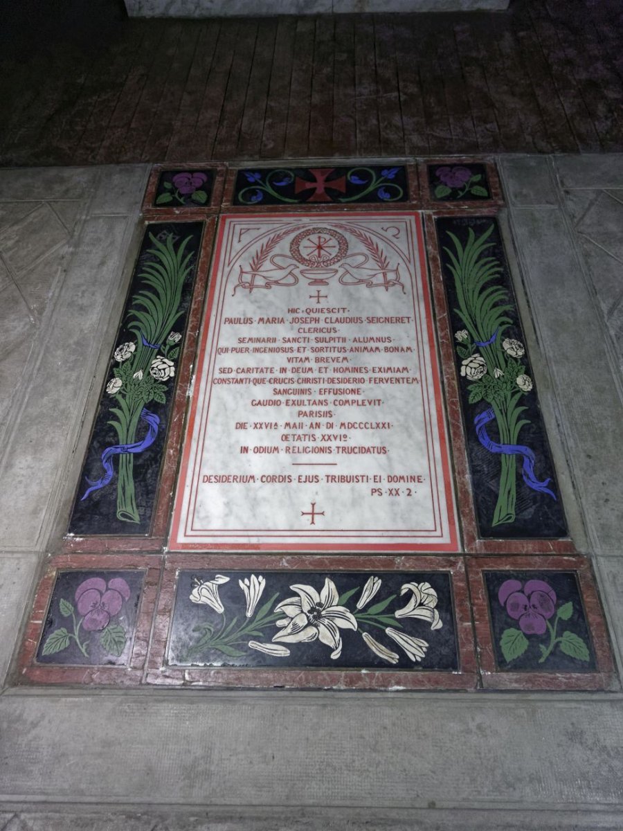 Crypte de Notre-Dame de Lorette du Séminaire Saint-Sulpice – La tombe de (…). © Yannick Boschat / Diocèse de Paris.