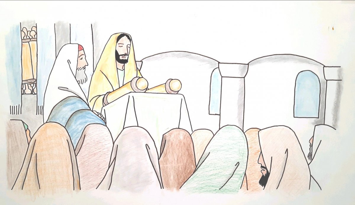 Jésus à la synagogue. 