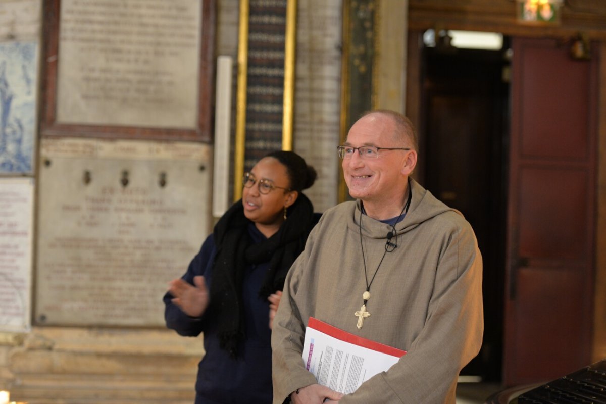 Conférence du père Nicolas Buttet à Notre-Dame des Victoires. © Marie-Christine Bertin / Diocèse de Paris.