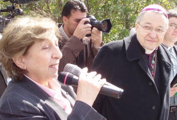 Rencontre avec la Présidente de la Caritas-Palestine. 