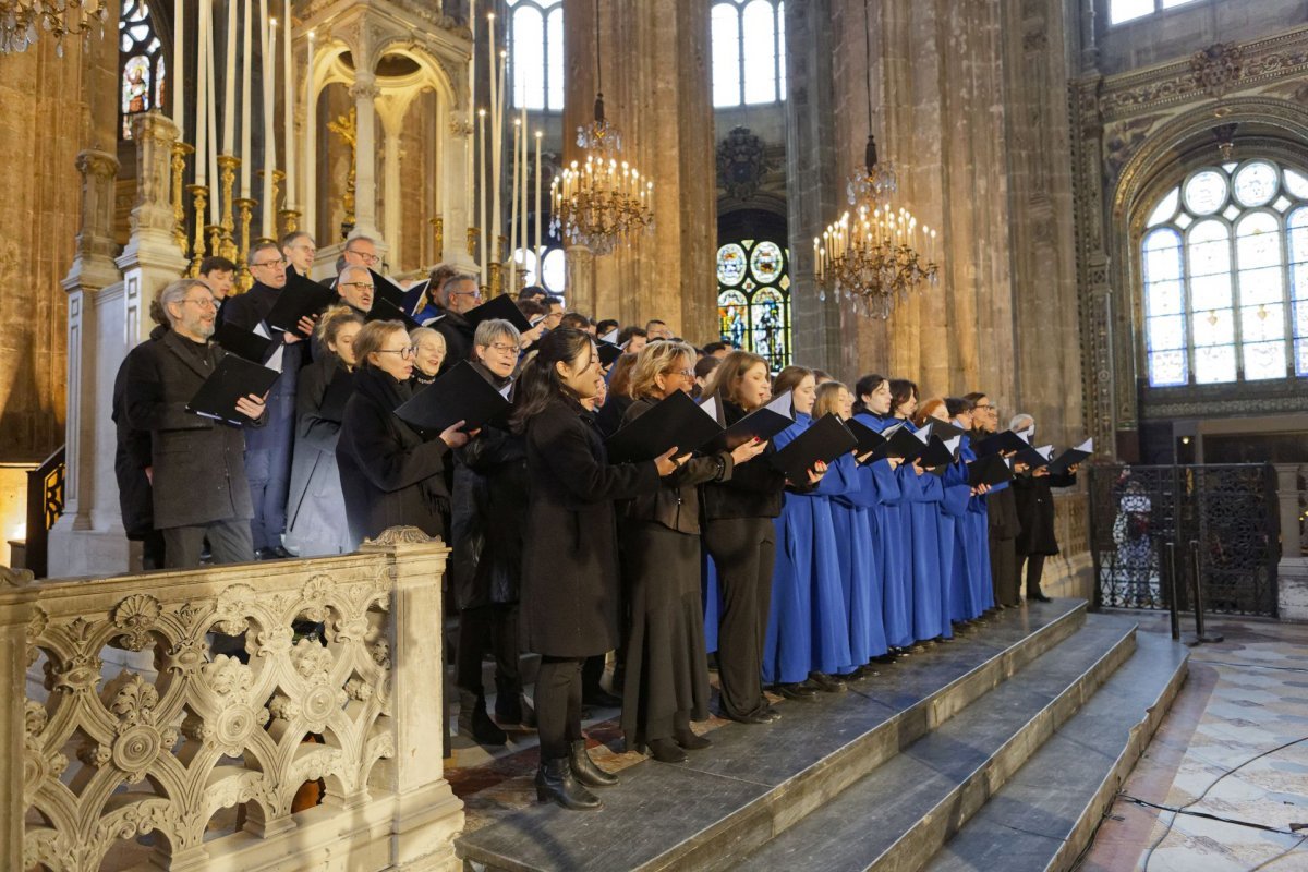 Messe des 800 ans et bénédiction de la façade rénovée de Saint-Eustache. © Yannick Boschat / Diocèse de Paris.