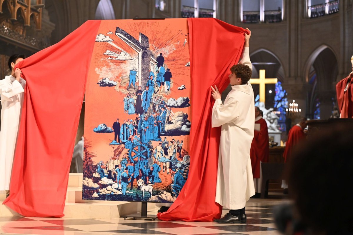 Messe de béatification de Raymond Cayré, Gérard-Martin Cendrier, Roger (…). © Marie-Christine Bertin / Diocèse de Paris.