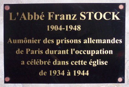 Plaque de Franz Stock. © C. D. A. S.