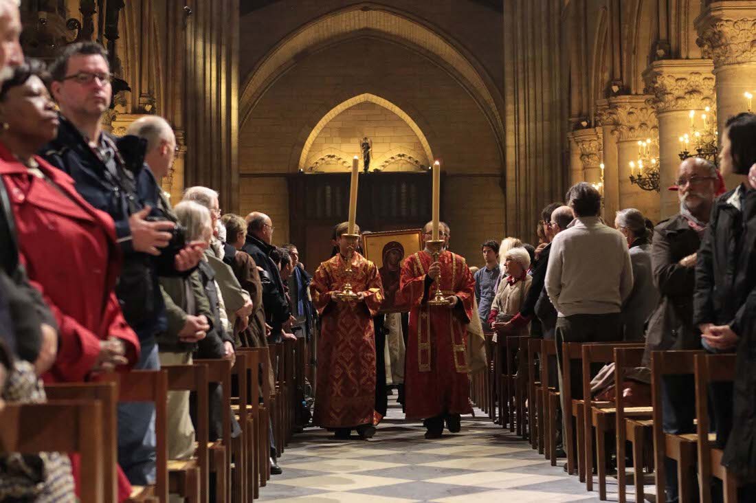 Vêpres orthodoxes à Notre-Dame de Paris. © Yannick Boschat / Diocèse de Paris.