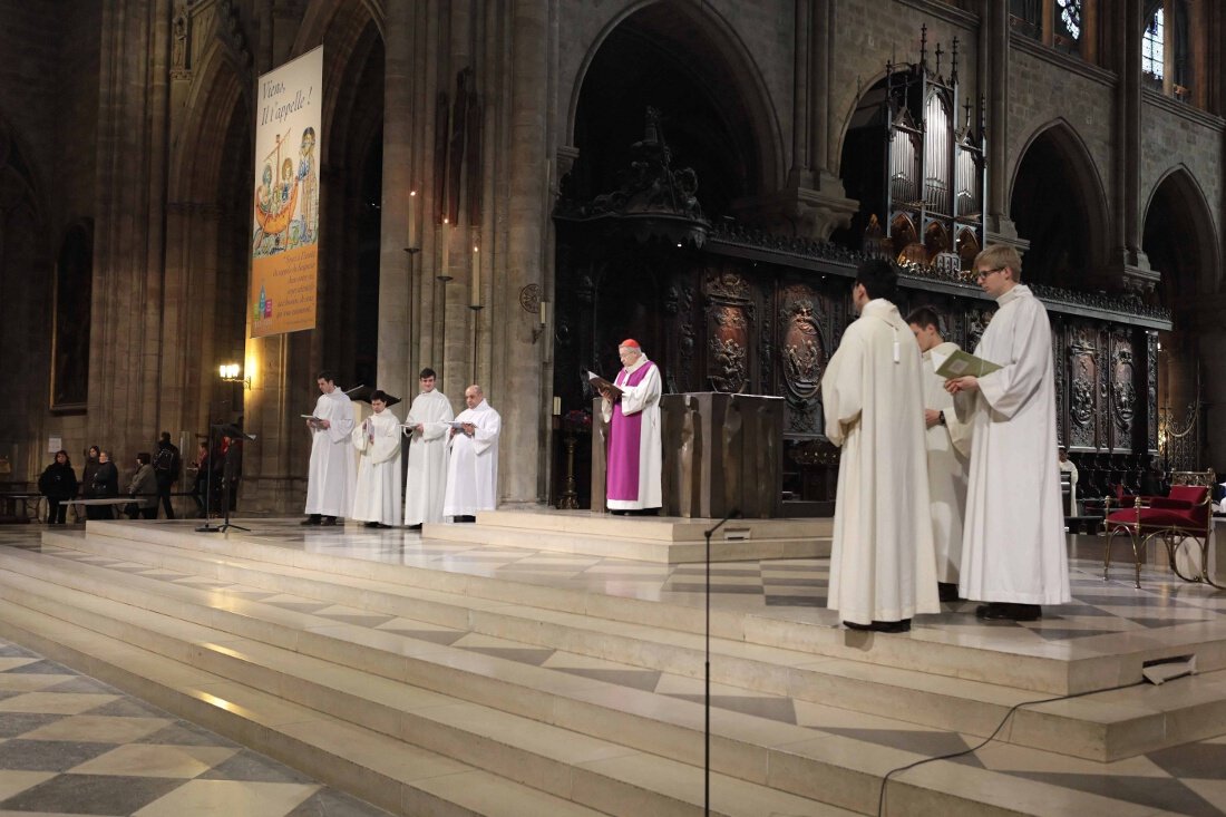 Accueil du cardinal André Vingt-Trois. © Yannick Boschat / Diocèse de Paris.