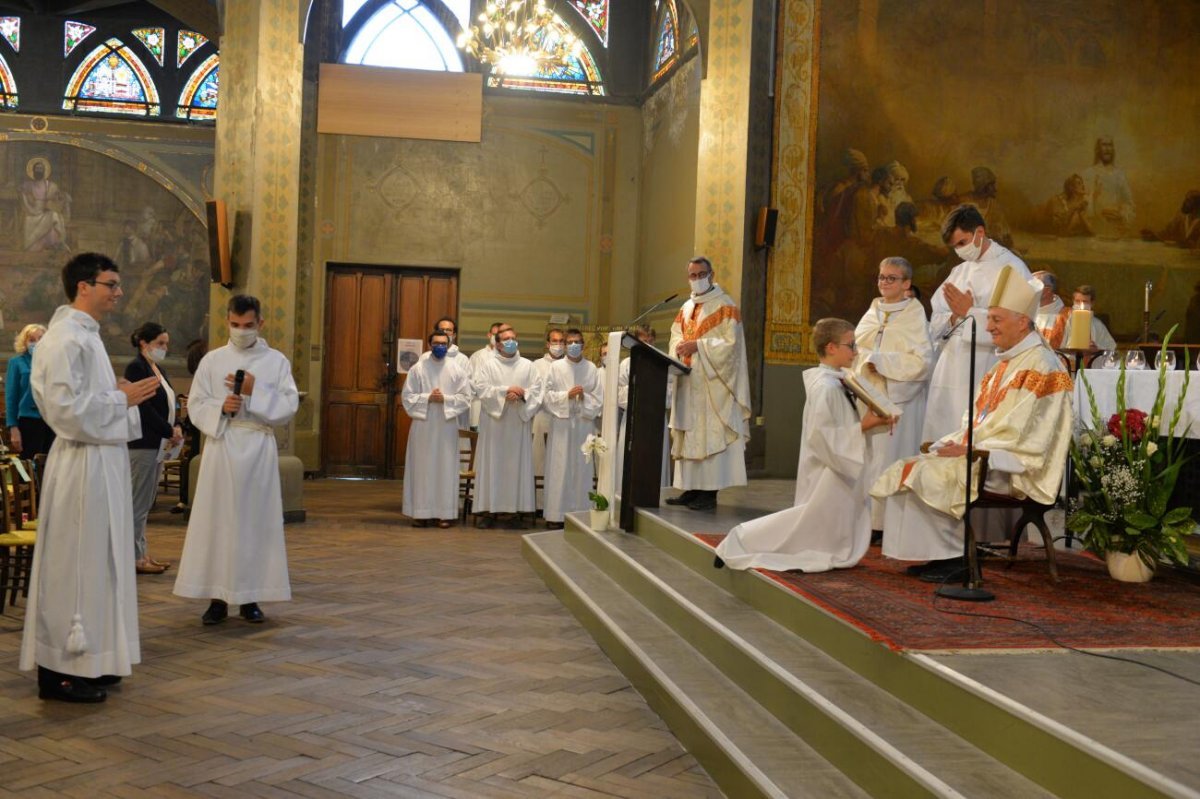 Ordinations diaconales en vue du sacerdoce 2020 à Saint-Jean de Montmartre (18e). © Marie-Christine Bertin / Diocèse de Paris.