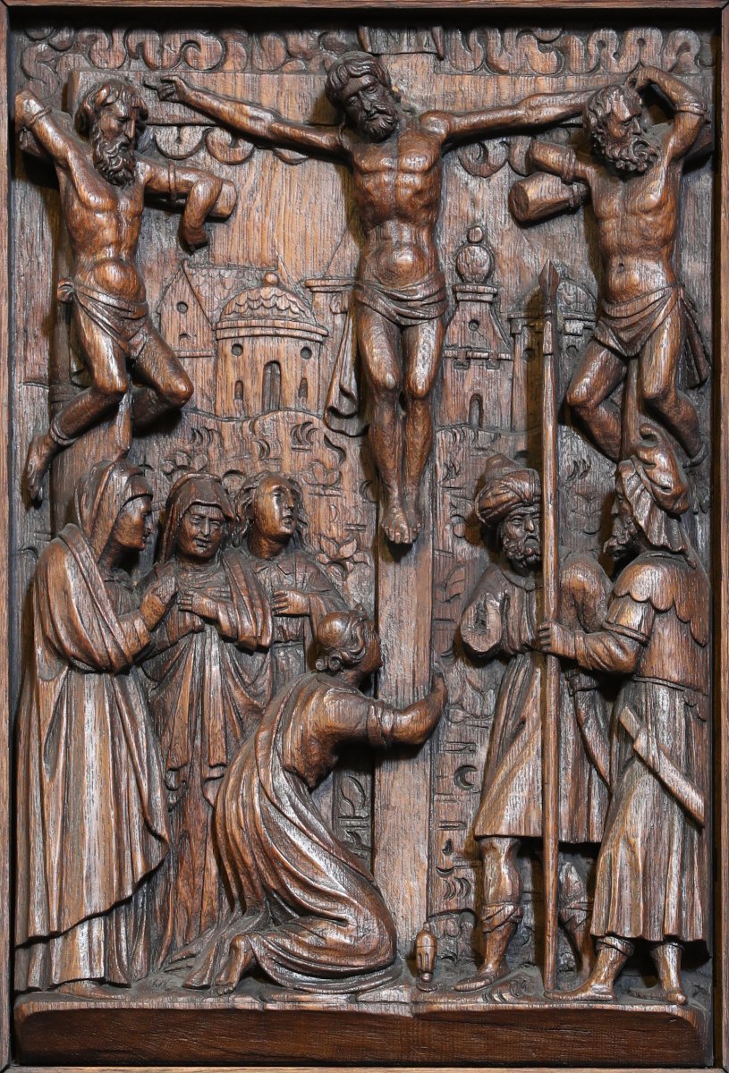 Conversion du bon larron, bas-relief provenant de l'abbaye Saint-Vaast (…). © CDAS.