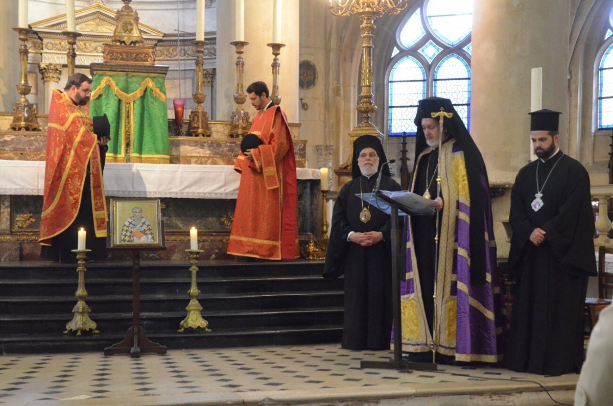 Vêpres orthodoxes de la fête de saint Denis 2020 à Saint-Étienne du Mont. © Michel Pourny / Diocèse de Paris.