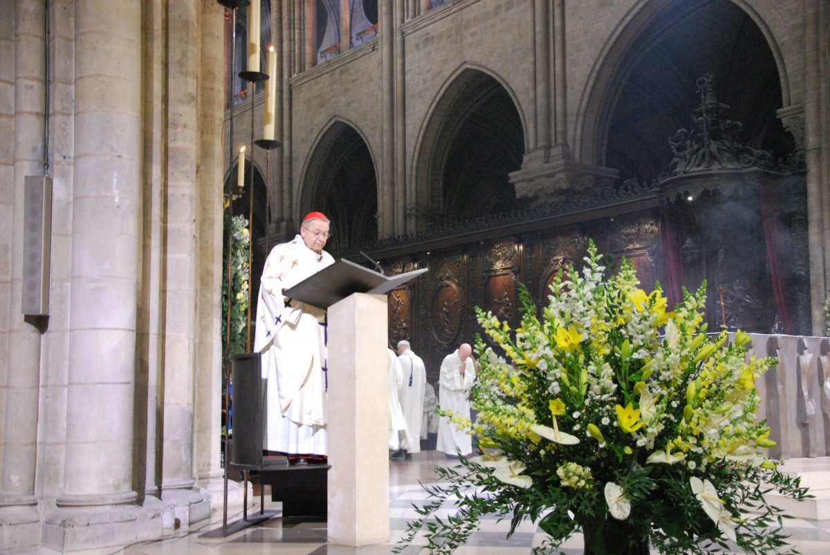 Dans son homélie, le Cardinal a insisté sur la vocation de Marie. © Pierre-Louis Lensel.