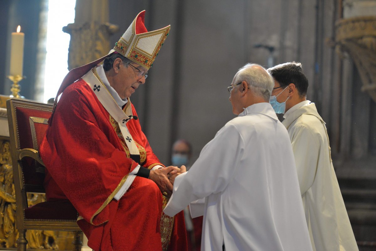 Ordinations de diacres permanents 2020. © Marie-Christine Bertin / Diocèse de Paris.