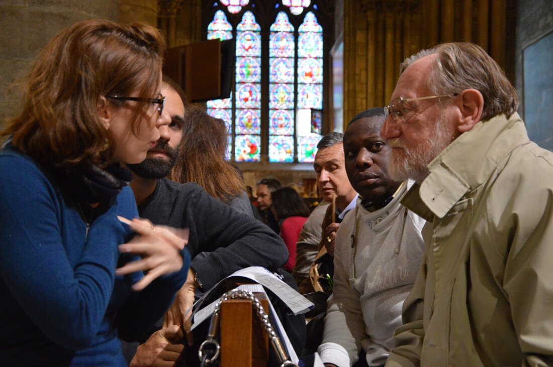 Échanges autour de “Evangelii gaudium”. © Ariane Rollier.