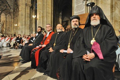 Les représentants des Eglises orthodoxe et luthérienne. 