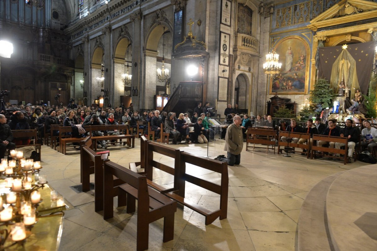 Conférence du père Nicolas Buttet à Notre-Dame des Victoires. © Marie-Christine Bertin / Diocèse de Paris.