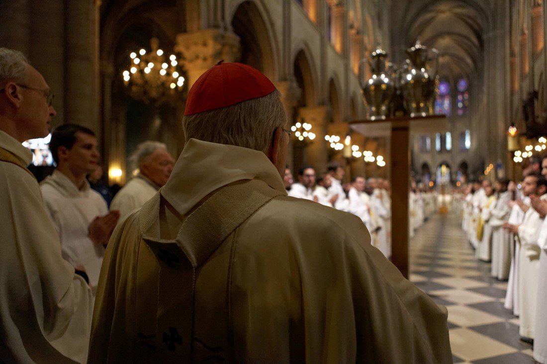 Bénédiction de l'huile des catéchumènes. © Yannick Boschat / Diocèse de Paris.