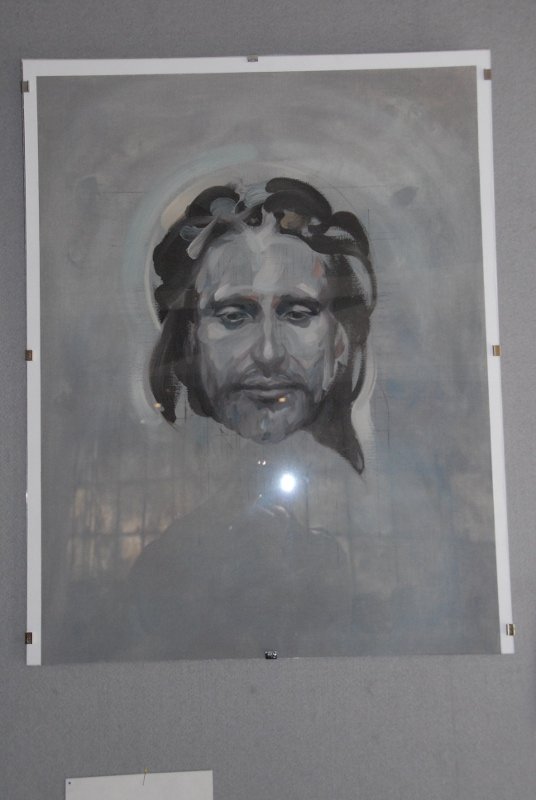 Christ. © Priscilla Legoux Huile sur papier, 65x83cm 
