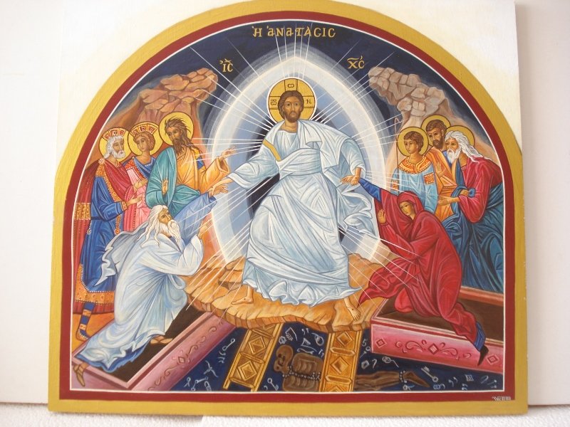 La Résurrection du Christ. © Véronique Chevalier de Bus Peinture acrylique, 51x46 cm 