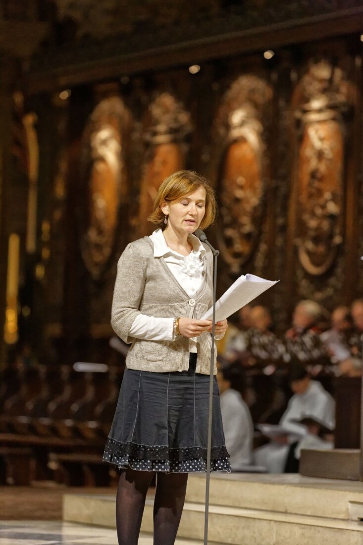 Lecture du message de la CECEF à l'occasion de la COP21. © Yannick Boschat / Diocèse de Paris.