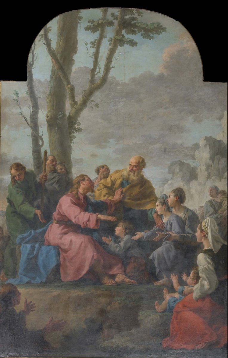 Église Saint- Nicolas-des-Champs, Paris. Noël Hallé, Le Christ et les enfants, 1775, peint pour le maître-autel de la chapelle du collège des Grassins. Huile sur toile, 3,29 x 2,16 m. © Ville de Paris – COARC – Claire Pignol.