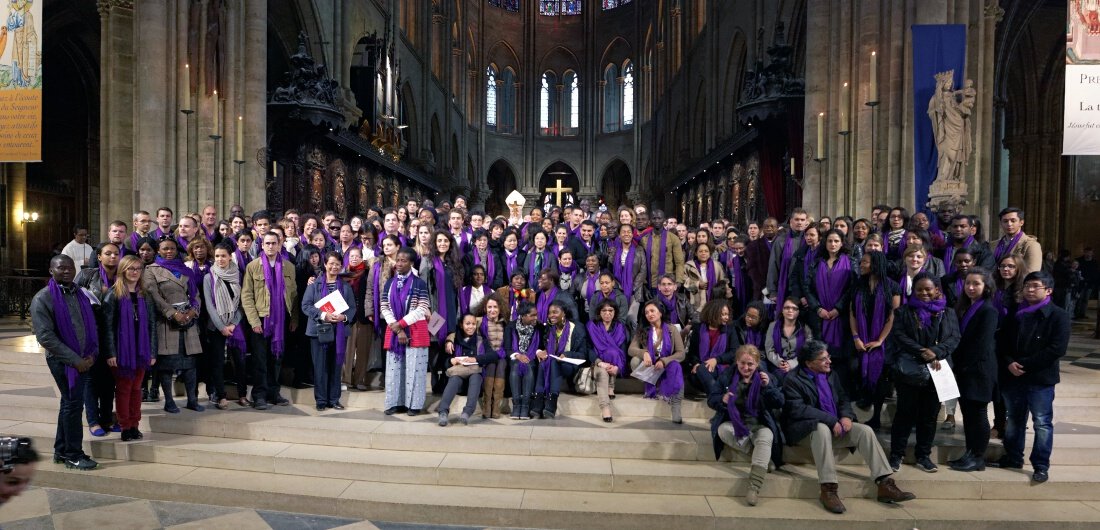 Groupe de l'après-midi à Notre-Dame de Paris. © Yannick Boschat / Diocèse de Paris.