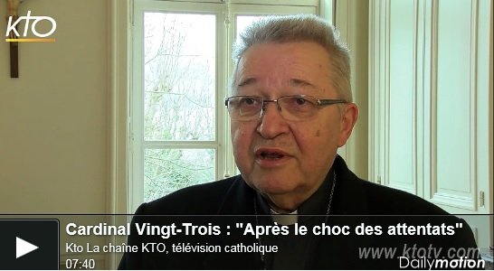 Le cardinal André Vingt-Trois réagit aux attentats - interview sur KTOTV.com