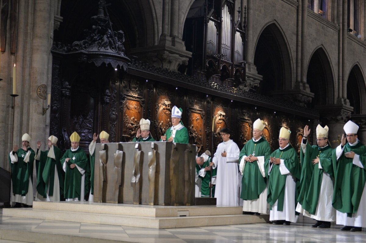 Imposition du pallium à Mgr Michel Aupetit à Notre-Dame de Paris. © Marie-Christine Bertin / Diocèse de Paris.