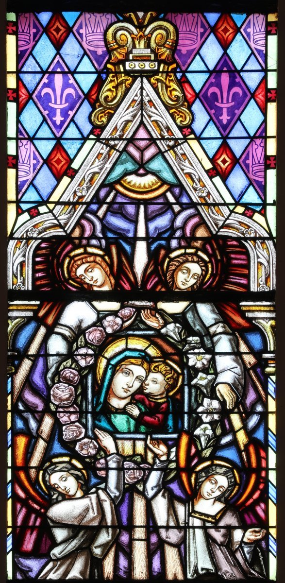 Apparition de Notre-Dame du Bon Conseil (détail), atelier Mauméjean, (…). 