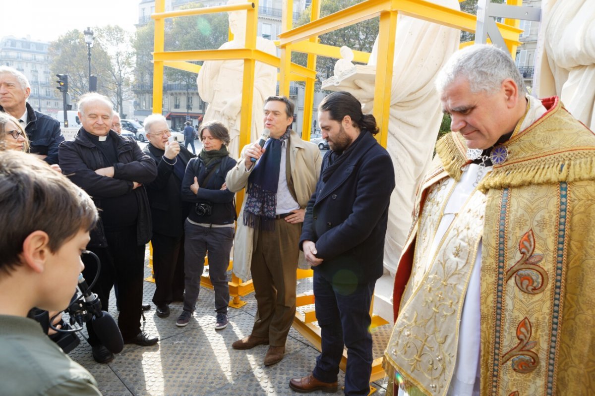 Bénédiction des statues rénovées de Saint-Augustin. © Yannick Boschat / Diocèse de Paris.