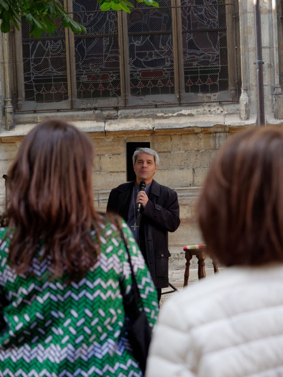 Mgr Denis Jachiet, évêque auxiliaire, en charge de la Communication. © Yannick Boschat / Diocèse de Paris.