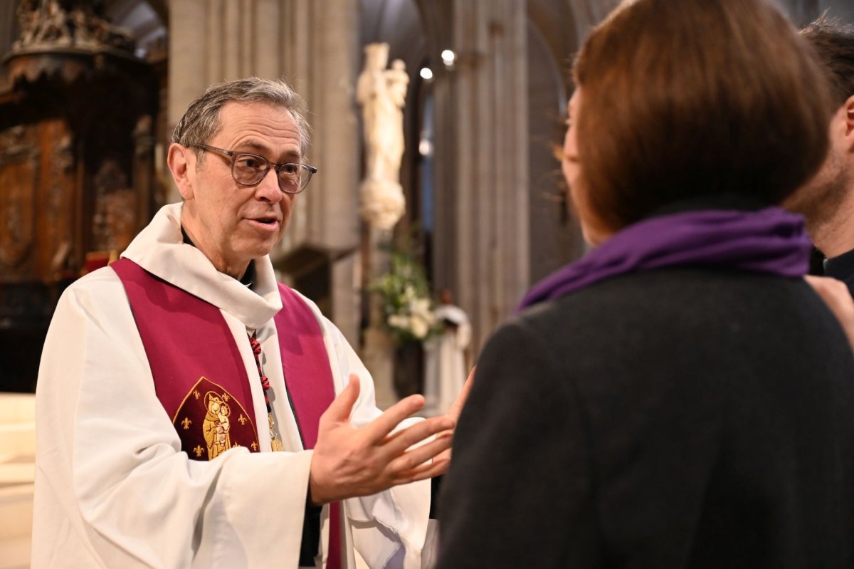 Appel décisif et inscription du nom des catéchumènes 2026 - Célébration du matin. © Marie-Christine Bertin / Diocèse de Paris.