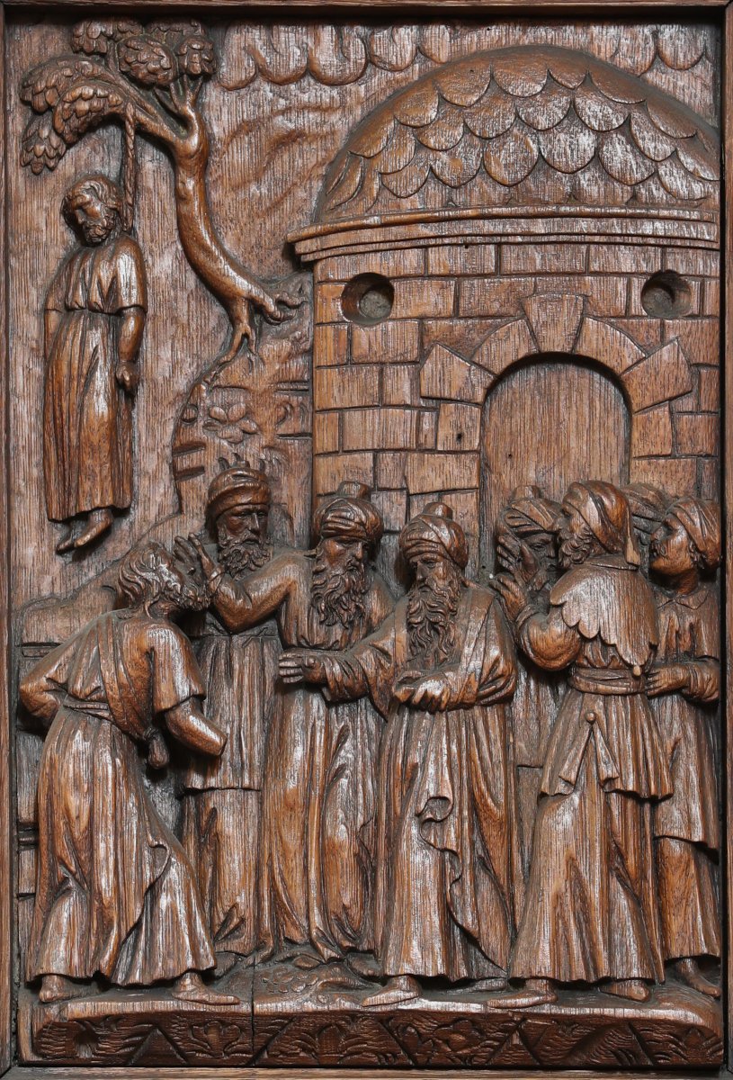 Pendaison de Judas, bas-relief provenant de l'abbaye Saint-Vaast (…). © CDAS.