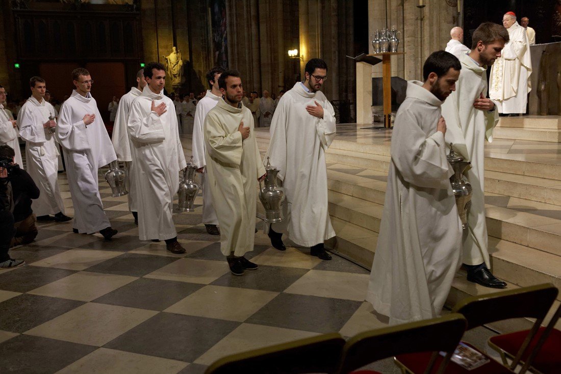 Messe chrismale à Notre-Dame de Paris.. © Yannick Boschat / Diocèse de Paris..