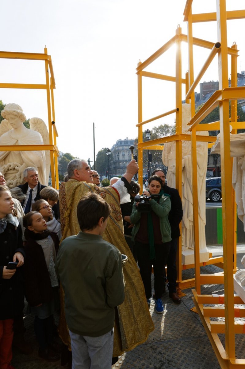 Bénédiction des statues rénovées de Saint-Augustin. © Yannick Boschat / Diocèse de Paris.