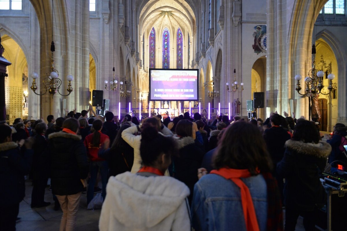 Rassemblement des jeunes confirmés en 2018. © Marie-Christine Bertin / Diocèse de Paris.