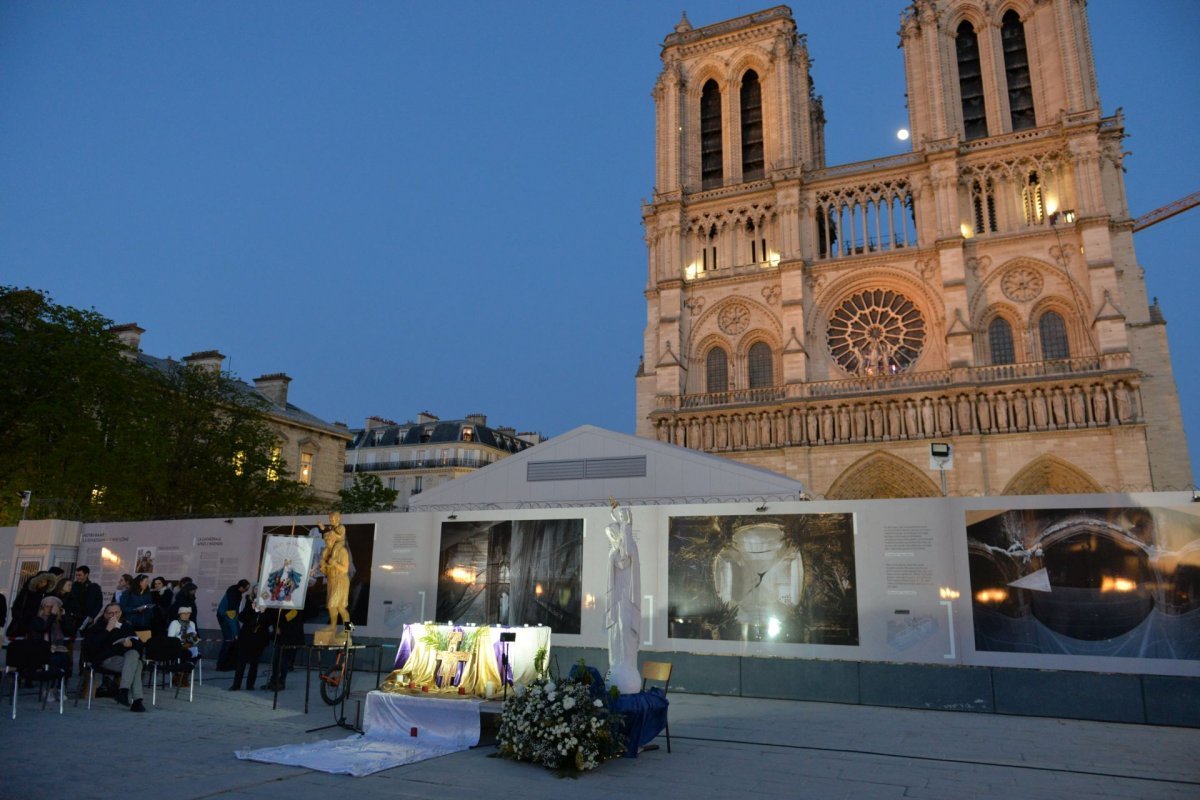 Veillée à Notre Dame avec Pierres Vivantes. © Marie-Christine Bertin / Diocèse de Paris.