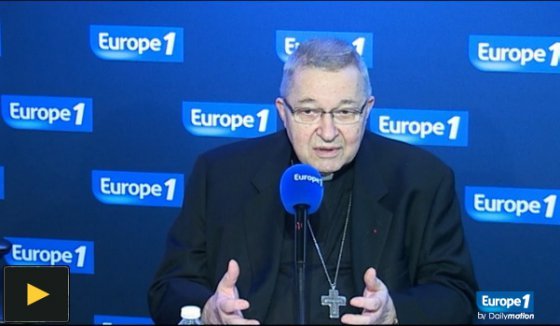 Le cardinal André Vingt-Trois, invité du Club de la presse sur Europe 1 le 22 décembre