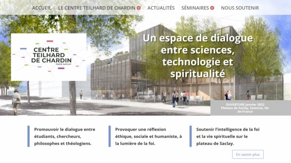 Communiqué : Le Centre Teilhard de Chardin ouvrira sur le Plateau de Saclay